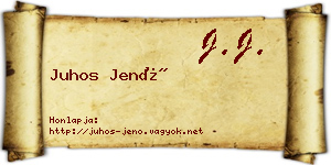 Juhos Jenő névjegykártya